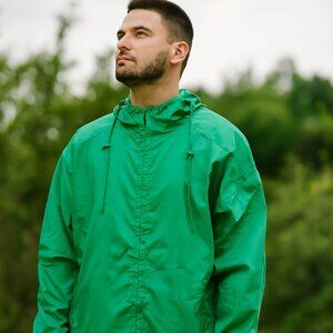 Dash Sport Adult XL Green Full Zip Waterproof Lightweight Windbreaker Athletic